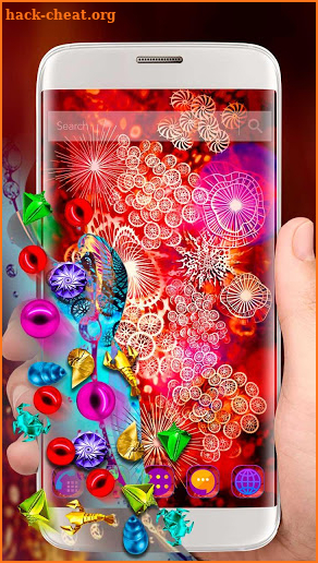 Beautiful Colorful Fireworks Gravity Theme screenshot