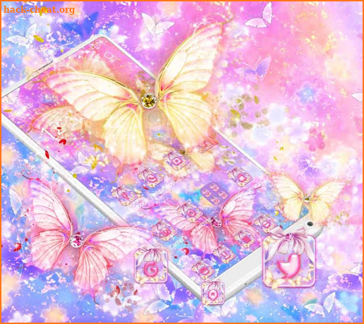 Beautiful Gold Butterfly Theme screenshot