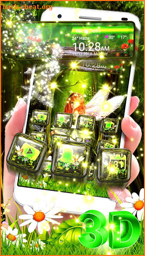 Beautiful Green Forest Fairy Theme screenshot