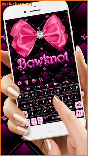 Beautiful Pink Bow Keyboard Theme screenshot