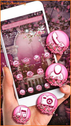 Beautiful Pink Rose Garden Theme screenshot