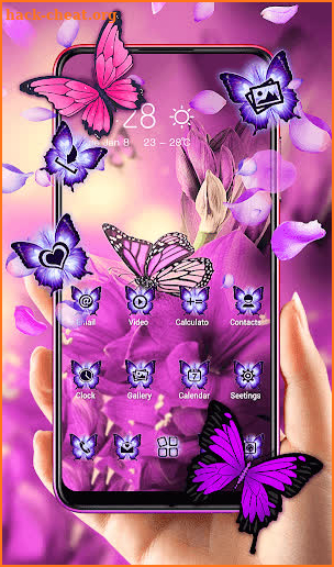 Beautiful Purple Butterfly Flower Theme 2019 screenshot