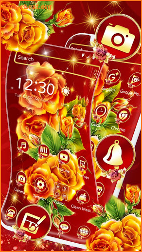 Beautiful Red Yellow Flower Theme🌻 screenshot