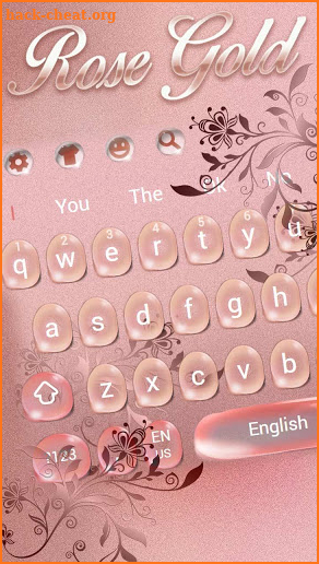 Beautiful Rose Gold Water Drops Keyboard Theme screenshot