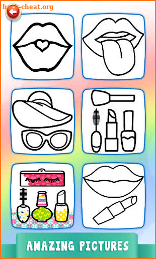 Beauty Drawing Pages Make Up Coloring Book Glitter screenshot