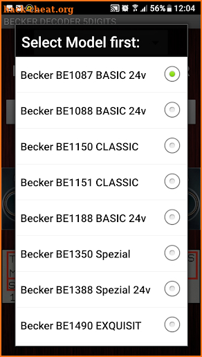 Becker 5Digit Radio Code screenshot