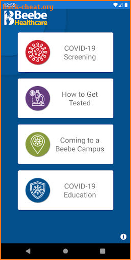 Beebe COVID-19 Screening Tool screenshot