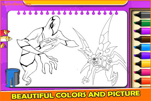 Ben Heroes Alien Coloring Book screenshot