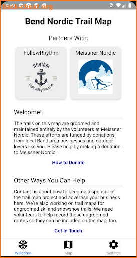 Bend Nordic Trail Maps screenshot