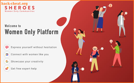 Best free and safe social app for women - SHEROES screenshot