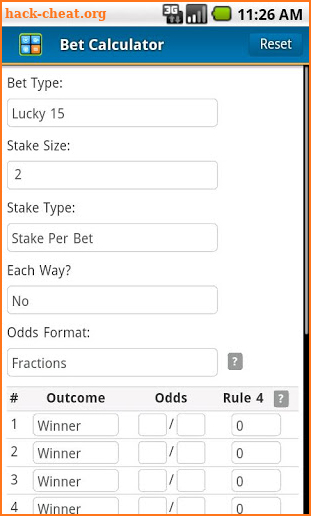 Bet Calculator screenshot