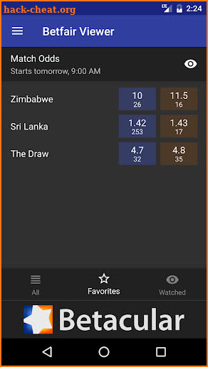 Betacular Betfair Viewer screenshot