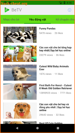 BeTV - videos cho bé, bé học tiếng anh. screenshot