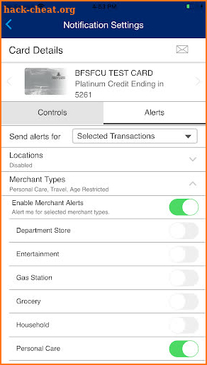 BFSFCU Cards screenshot