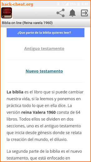 Biblia on line reina varela 1960 screenshot