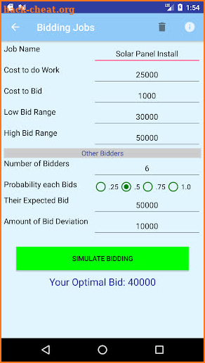 Bidding Jobs screenshot