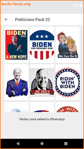 Biden vs Trump, Leaders stickers WhatstickerApps screenshot