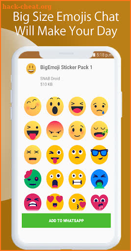 Big emoji stickers & Talk emoji for WhatsApp screenshot