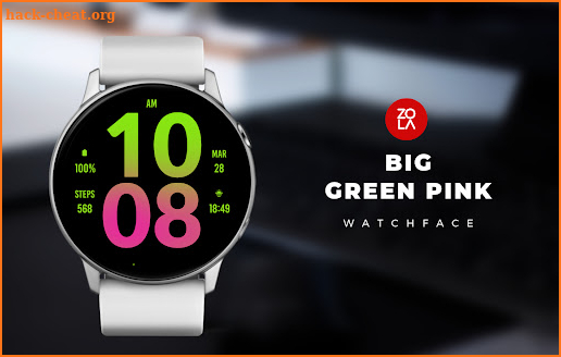 Big Green Pink Watch Face screenshot