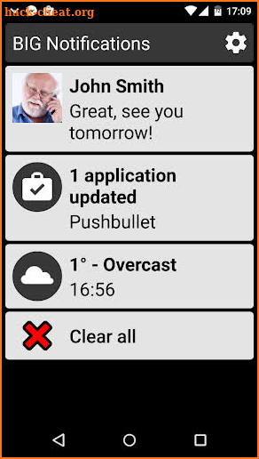 BIG Notifications screenshot