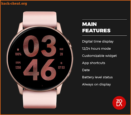 Big Rose Gold Watch Face screenshot