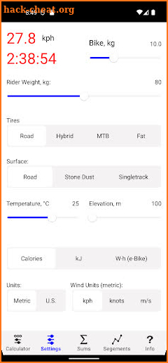 Bike Calculator Pro screenshot