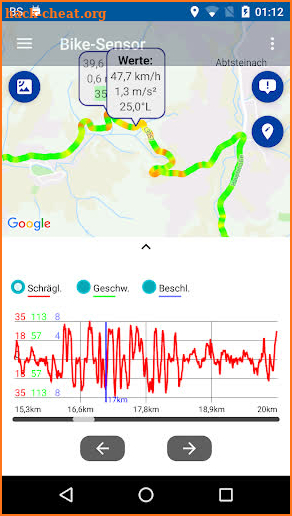 BikeSensor-Free motorcycle app screenshot