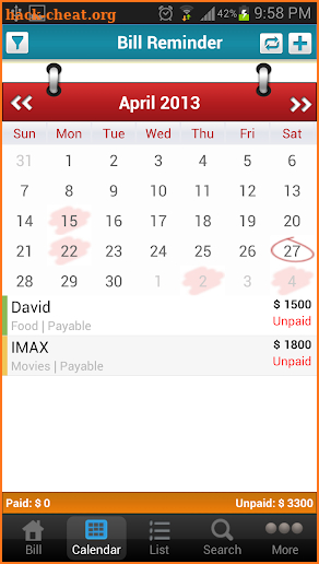 Bill Reminder Expense Tracker screenshot