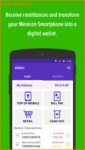 BillMo Money Transfer & Wallet screenshot