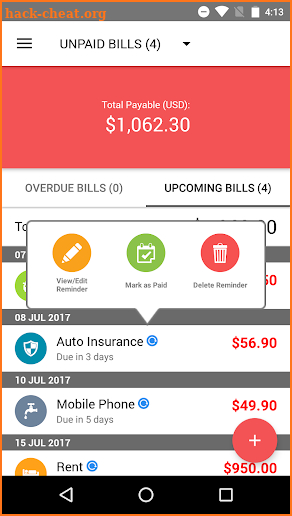 Bills Reminder screenshot