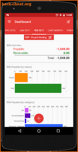 Bills Reminder, Payments Contacts Receipts tracker screenshot