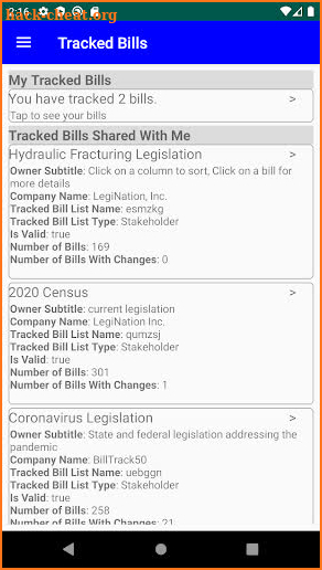 BillTrack50 screenshot