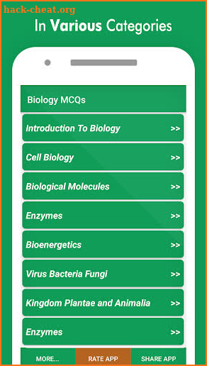 Biology MCQs with Answers and Explanations screenshot