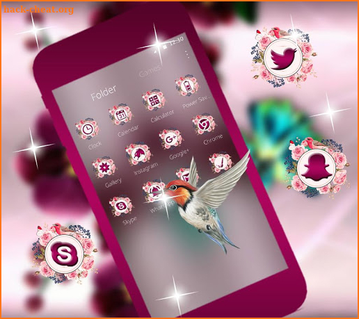 Bird and Flower Theme screenshot