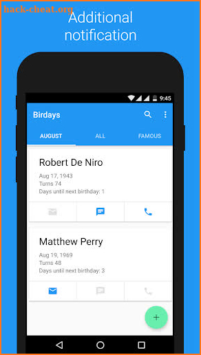 Birdays – Birthday reminder screenshot