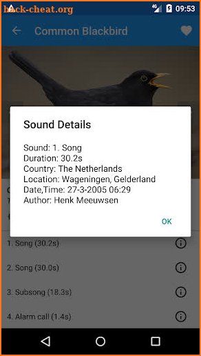 BirdSounds Europe screenshot