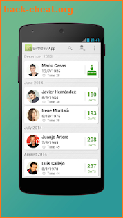 Birthday App screenshot