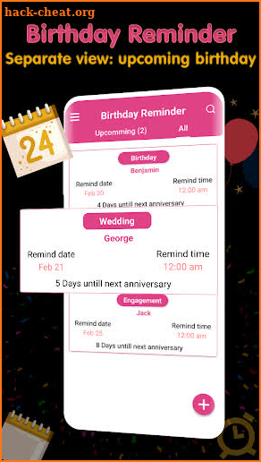 Birthday Reminder;Birthday App screenshot