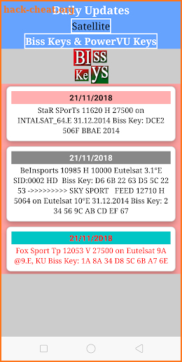 Biss Key Powervu Key Cccam Cline Free screenshot