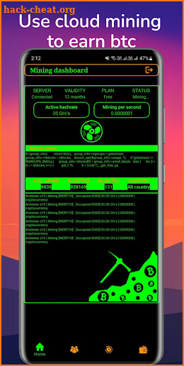 Bitcoin Cloud Miner Server screenshot
