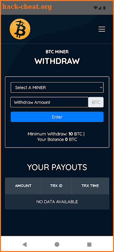 Bitcoin Miner screenshot