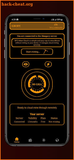 Bitcoin Miner Cloud Server screenshot