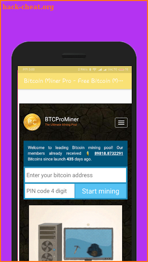 Bitcoin Miner Pro - Free BTC screenshot