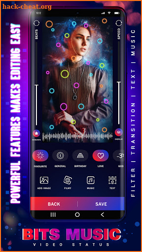 Bits Music™ : Particle Video Status Maker & Editor screenshot