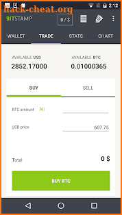 Bitstamp mobile screenshot