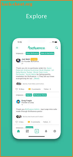 Bizfluence screenshot