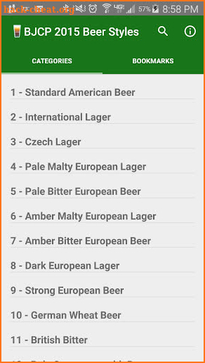 BJCP 2015 Beer Styles screenshot