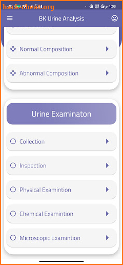 BK Urine Analysis screenshot