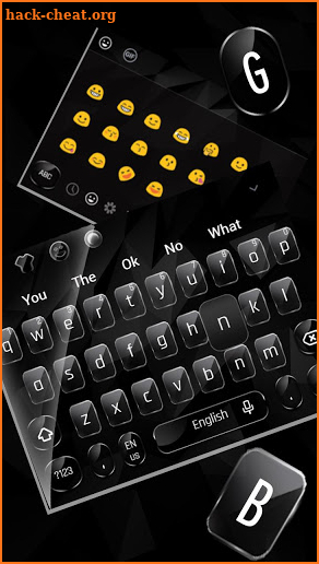 Black Abstract Glass Keyboard Theme screenshot