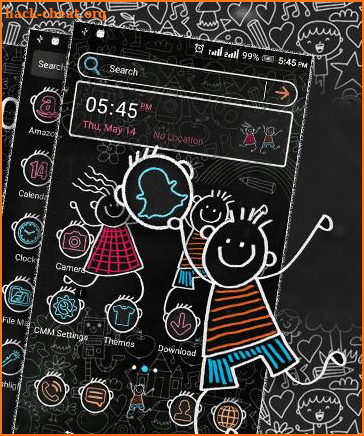 Black Board Sketch Launcher Theme screenshot